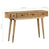 vidaXL Table console 118x30x77 cm Bois de manguier massif