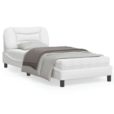 vidaXL Cadre de lit avec lumières LED blanc 90x190 cm similicuir