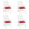 vidaXL Coussins de chaise lot de 4 rouge 50x50x7 cm tissu oxford