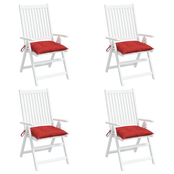 vidaXL Coussins de chaise lot de 4 rouge 50x50x7 cm tissu oxford