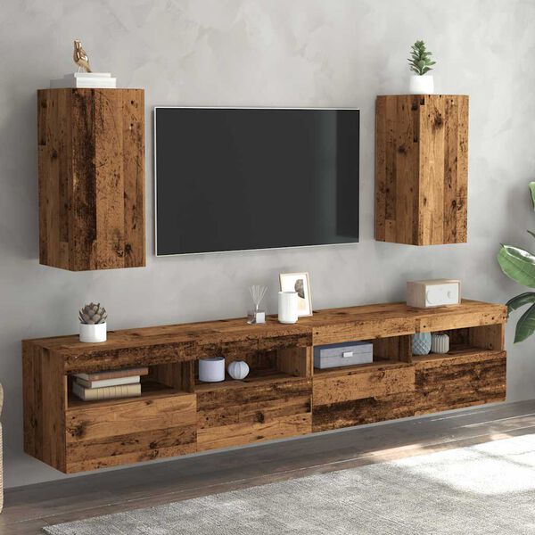 vidaXL Meubles TV 2 pcs vieux bois 30,5x30x60 cm bois d'ing&eacute;nierie