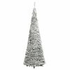vidaXL Sapin de No&euml;l artificiel escamotable neige floqu&eacute;e 50 LED 120cm