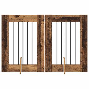 vidaXL Portillon pour chien avec supports 2 pcs Bois ancien 60 x 80 cm