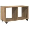 vidaXL Armoire &agrave; roulettes ch&ecirc;ne artisanal bois d'ing&eacute;nierie