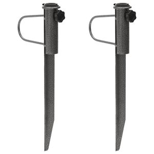 vidaXL Supports de parasol avec piquets 2 pcs 19x42 cm acier galvanis&eacute;
