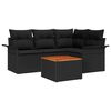 vidaXL Ensemble de canap&eacute; de jardin avec stockage 5 pcs Noir polyrotin