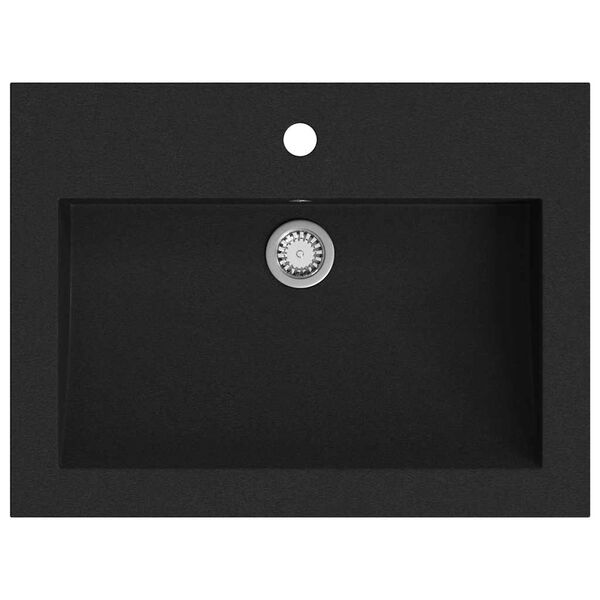 vidaXL Lavabo en granit 600 x 450 x 120 mm Noir