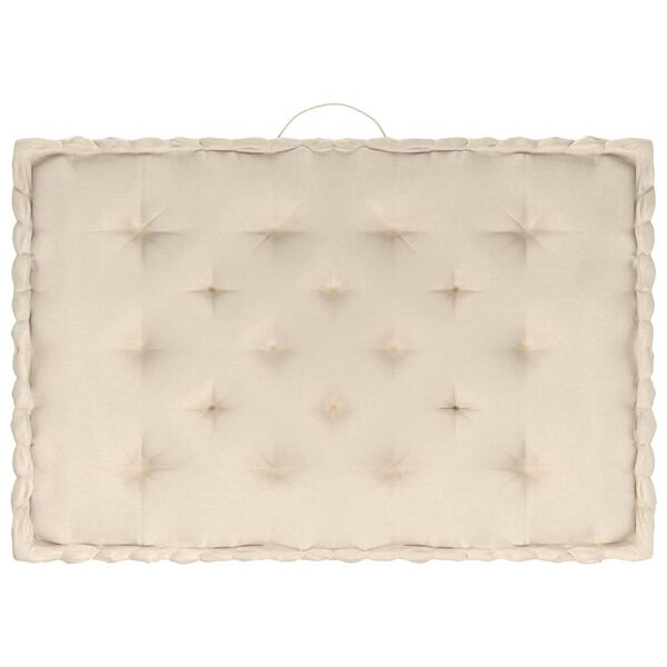 vidaXL Coussins de plancher de palette lot de 4 Beige Coton
