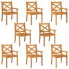 vidaXL Chaises &agrave; manger d'ext&eacute;rieur lot de 8 Bois d'acacia massif