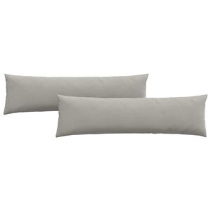 vidaXL Coussins de canap&eacute; 2 pcs Gris clair 145 x 40 cm tissu