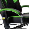 vidaXL Fauteuil de massage avec repose-pied vert similicuir