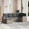 vidaXL Salon de jardin 6 pcs avec coussins gris r&eacute;sine tress&eacute;e