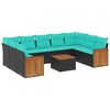 vidaXL Ensemble de canap&eacute; de jardin 10 pcs avec coussins noir r&eacute;sine tress&eacute;e