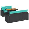 vidaXL Salon de jardin 6 pcs avec coussins noir r&eacute;sine tress&eacute;e