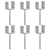 vidaXL Piquets de cl&ocirc;ture 6 pcs Argent&eacute; 9x6x30 cm Acier galvanis&eacute;