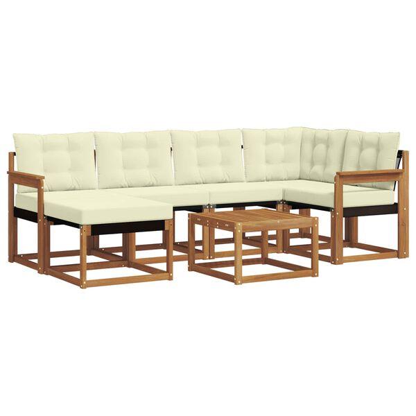 vidaXL Ensemble de canap&eacute;s d'ext&eacute;rieur 7 pcs Naturel et Cr&egrave;me