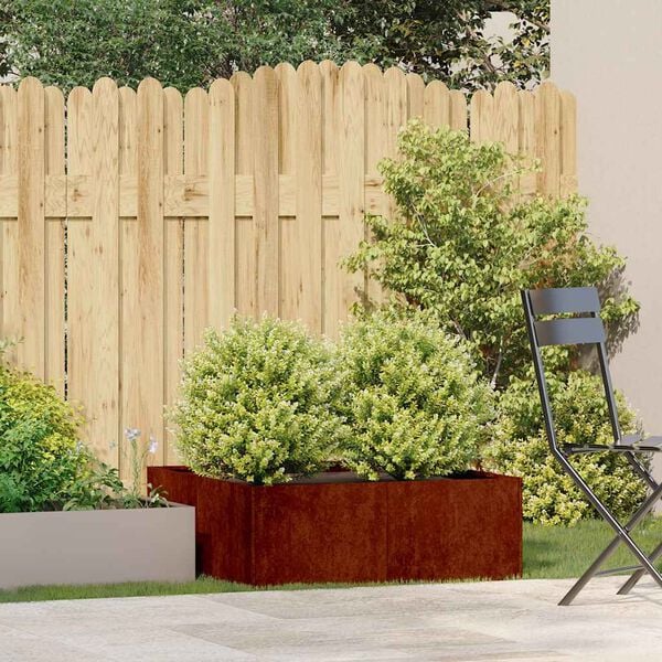 vidaXL Jardini&egrave;re rouill&eacute; 80x80x30 cm acier inoxydable