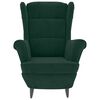 vidaXL Fauteuil &agrave; oreilles avec tabouret vert fonc&eacute; velours