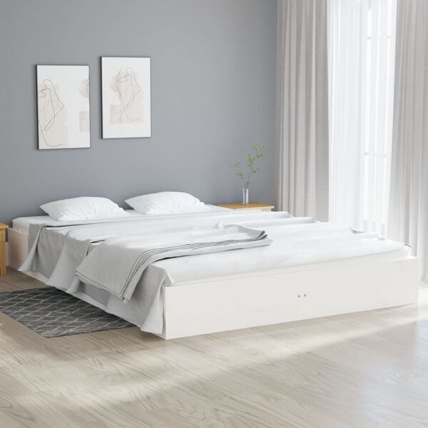 vidaXL Cadre de lit sans matelas blanc bois massif 120x200 cm