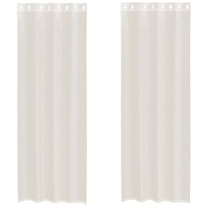 vidaXL Rideaux en voile avec &oelig;illets 2 pcs cr&egrave;me 140x260 cm