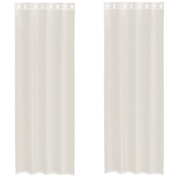 vidaXL Rideaux en voile avec &oelig;illets 2 pcs cr&egrave;me 140x260 cm