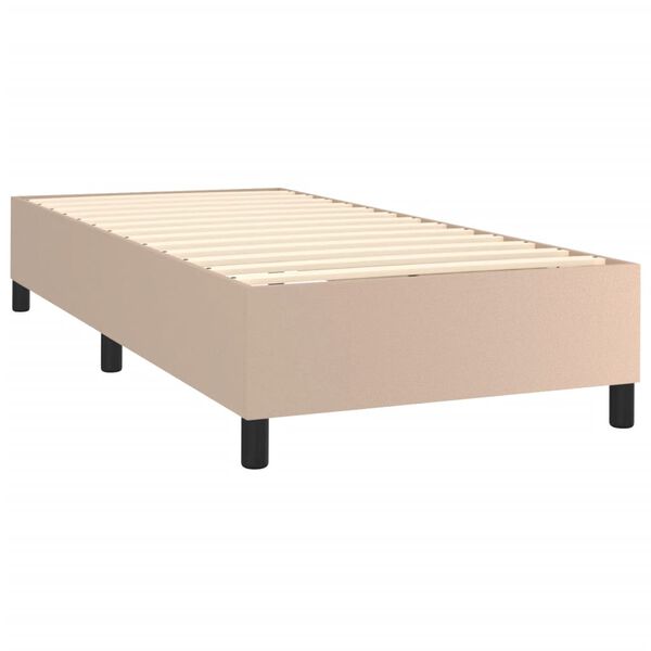 vidaXL Sommier &agrave; lattes de lit avec matelas Cappuccino 90x190 cm