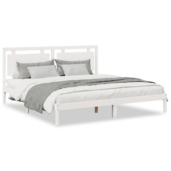 vidaXL Cadre de lit extra long sans matelas 200x220 cm bois massif