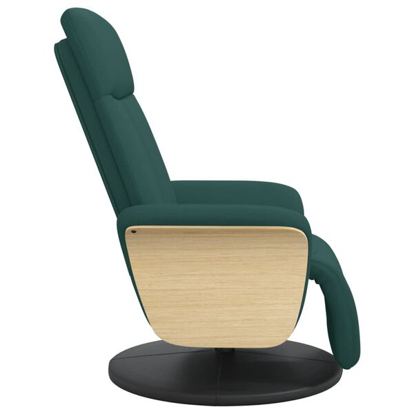 vidaXL Fauteuil inclinable avec repose-pieds vert fonc&eacute; tissu