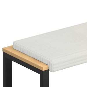 vidaXL Coussin de banc Velours c&ocirc;tel&eacute; en peluche Cr&egrave;me