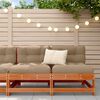 vidaXL Sofa de jardin milieu Pin massif Brun Cir&eacute;