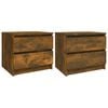 vidaXL Tables de chevet 2pcs Ch&ecirc;ne fum&eacute; 50x39x43,5cm Bois d'ing&eacute;nierie