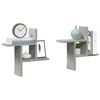 vidaXL &Eacute;tag&egrave;res murales 2 pcs gris b&eacute;ton 38x12x38 cm bois d'ing&eacute;nierie