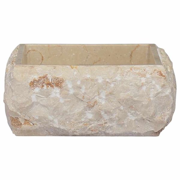 vidaXL Lavabo Cr&egrave;me 30x30x13 cm Marbre