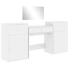 vidaXL Ensemble de coiffeuse 4 pcs blanc bois d'ing&eacute;nierie
