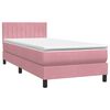 vidaXL Sommier &agrave; lattes de lit avec matelas rose 80x210 cm velours