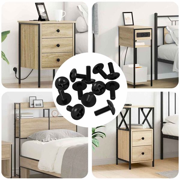 vidaXL Vis de manchon 8182 pcs Noir M4 x 10 mm Fer