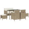 vidaXL Ensemble &agrave; manger de jardin avec coussins 6pcs beige poly rotin