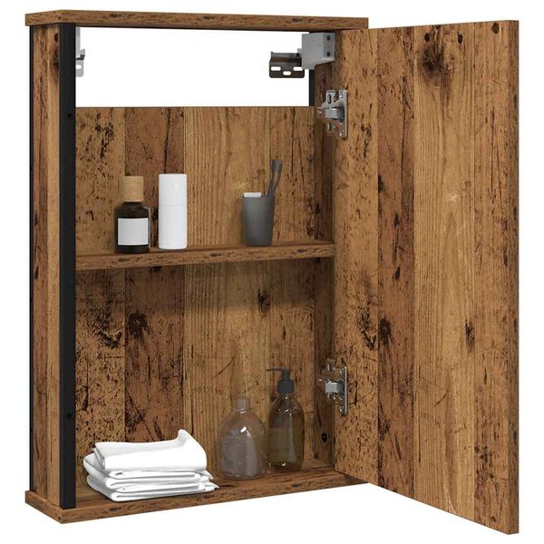 vidaXL Armoire &agrave; miroir de salle de bain vieux bois bois d'ing&eacute;nierie