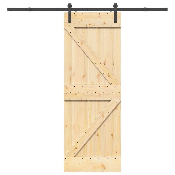 vidaXL Porte coulissante et kit de quincaillerie 70x210 cm pin massif