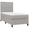 vidaXL Sommier &agrave; lattes de lit avec matelas Gris clair 100x200cm Tissu
