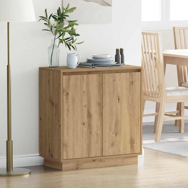vidaXL Buffet LED Chêne artisanal 71 x 34,5 x 75 cm Bois d'ingénierie