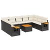 vidaXL Salon de jardin 10 pcs avec coussins noir r&eacute;sine tress&eacute;e
