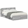 vidaXL Cadre de lit avec rangement Sonoma gris 140 x 200 cm