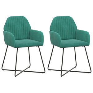 vidaXL Chaises de salle &agrave; manger 2 pc Velours Turquoise