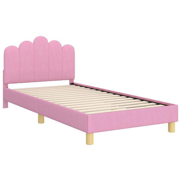 vidaXL Cadre de lit pour tout-petit avec tête de lit Rose 80 x 200 cm