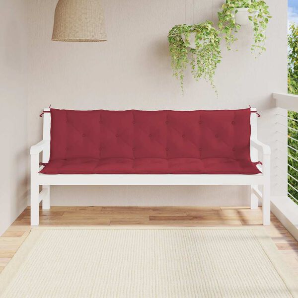 vidaXL Coussin de banc de jardin rouge bordeaux tissu oxford