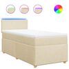 vidaXL Sommier &agrave; lattes de lit et matelas Cr&egrave;me 90x190 cm Tissu
