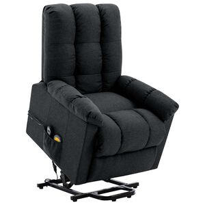 vidaXL Fauteuil de massage inclinable gris fonc&eacute; tissu