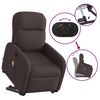 vidaXL Fauteuil inclinable de massage Marron fonc&eacute; Tissu