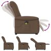 vidaXL Fauteuil inclinable de massage &eacute;lectrique Marron Tissu